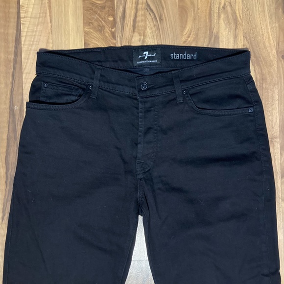 Seven for all Mankind Straight Leg Black Jeans Luxe Performance Standard Sz 32 - Picture 5 of 11
